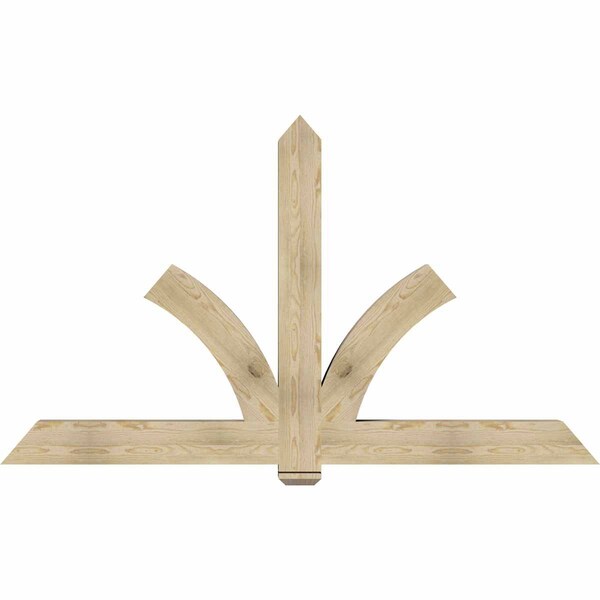 Ekena Millwork Redmond Rough Sawn Timber Gable Bracket, Douglas Fir, 84"W x 49"H x 6"D x 6"F, 14/12 Pitch GBW084X49X0606RED00RDF - main